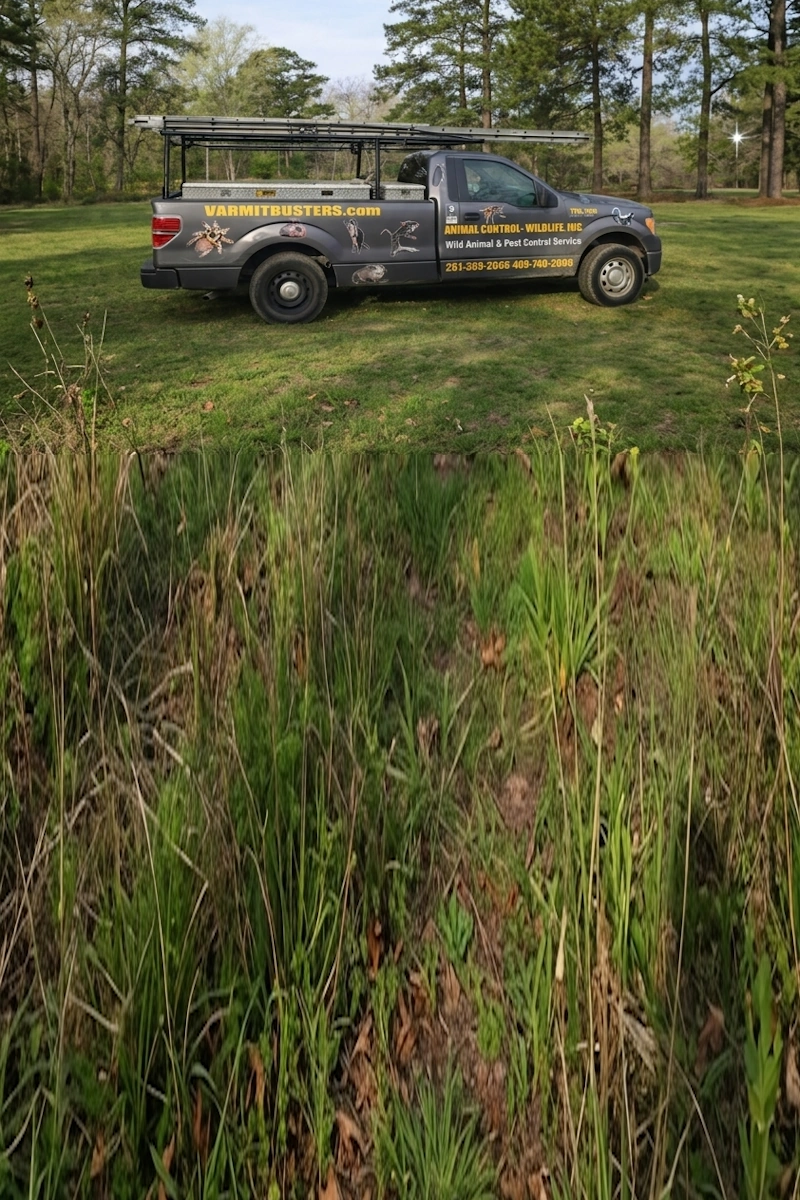 Varmit Busters wildlife removal service truck in Galveston and Houston area