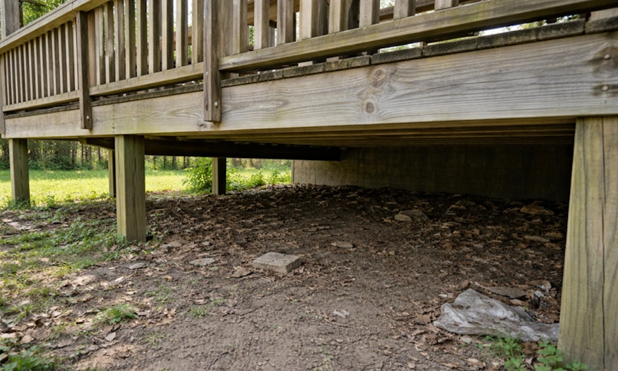 before opossum access under deck or crawl area in galveston 409.740.2666