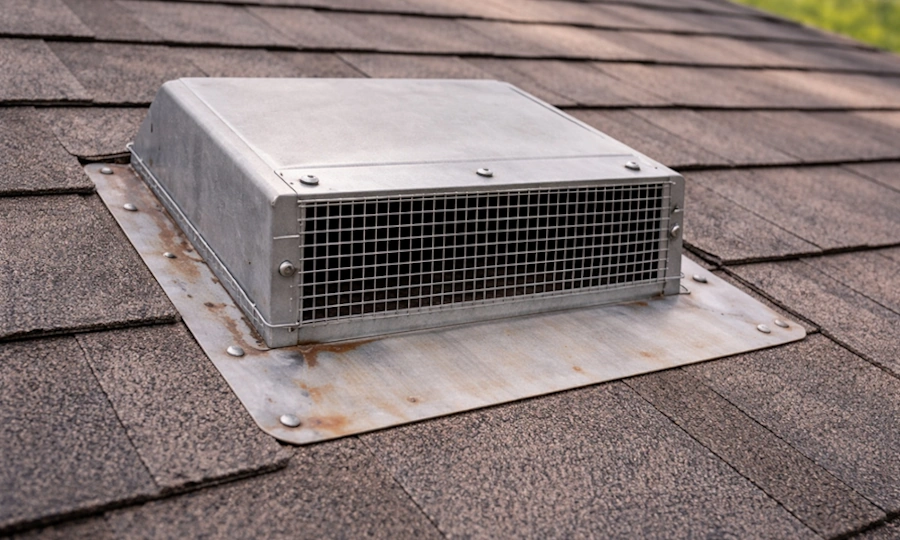 after vent guard installed for wildlife prevention in galveston 281.399.2666