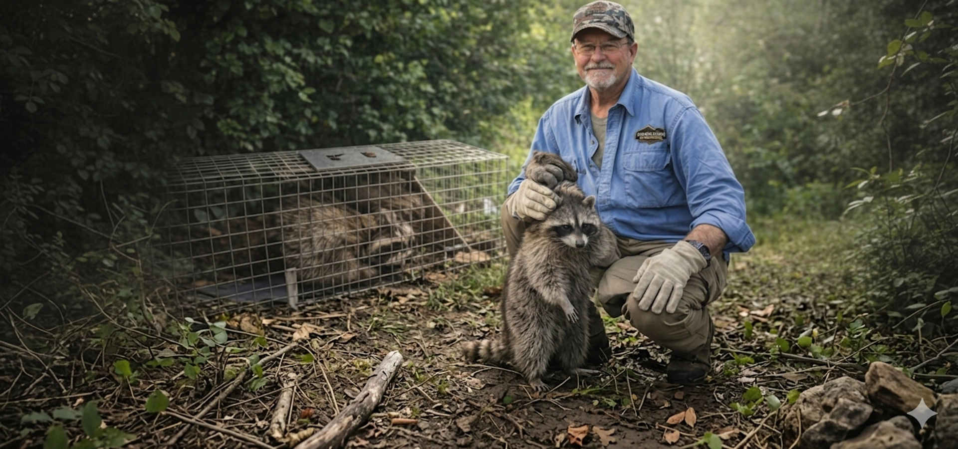 Licensed wildlife trapper with raccoon trap in Galveston and Houston area. Call 281.399.2666